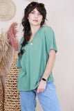 V neck tee (Seagreen)