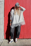 Lace trim soft knit jumper