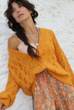 Open knit cardigan (Mustard)