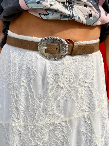 Vintage buckle belt (Tan)