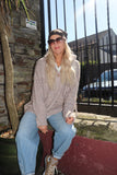 Taupe knit hoodie
