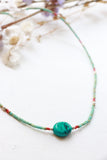 Turquoise stone an aqua beaded necklace