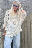 Longline crochet top (Beige)