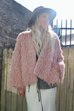 Fluffy feather pink jacket