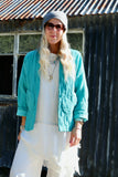 Teal quilted cotton jacket