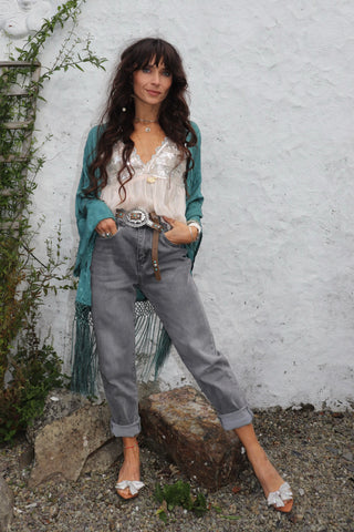 Dark grey mom jeans