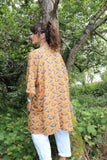 Earth toned Cotton leaf kimono