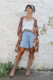 Cotton floral kimono