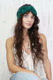 Velvet pearl headband (Khaki)