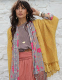 Lace trim mustard cardigan