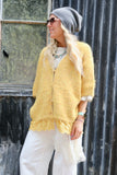 Lace trim mustard cardigan