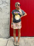 Washed grey palm beach tee