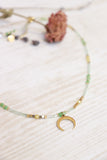 Crescent moon beaded necklace