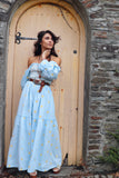 Floral embroidered puff sleeve dress
