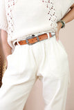 Ornate western buckle belt (Tan)