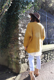 Mustard waffle knit cardigan