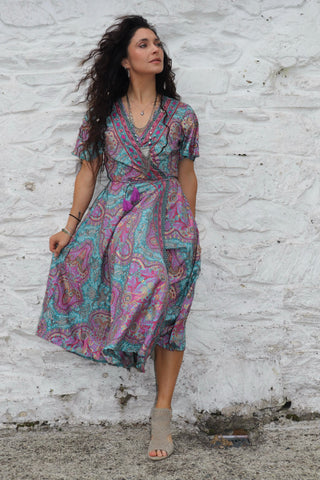 Paisley wrap dress