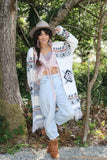 Aztec fringe fluffy cardigan