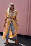 Floral mustard shirt dress