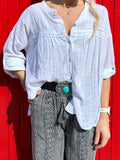 Relaxed Button up Shirt (White)