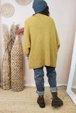 Knit cardigan with pockets(Ochre)