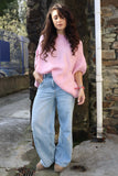 Short sleeve knit jumper (Pink)