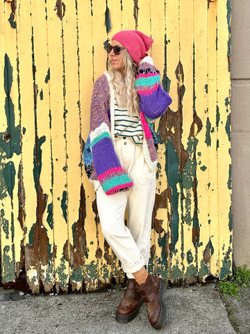 Abstract knit cardigan