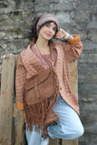 Fringe faux suede hand bag
