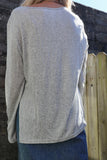 Button detail long sleeve tee (Grey)