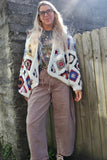 Crochet colourful granny square cardigan