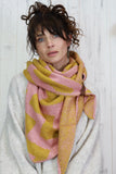 Chevron soft knit scarf (Mustard and pink)