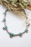 Silver fan beaded necklace