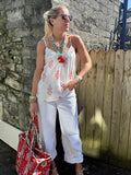 Pink floral patterned cami