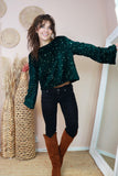 Velvet and sequin top (Alpine green)