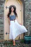Broderie midi skirt