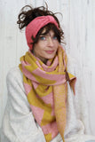 Chevron soft knit scarf (Mustard and pink)