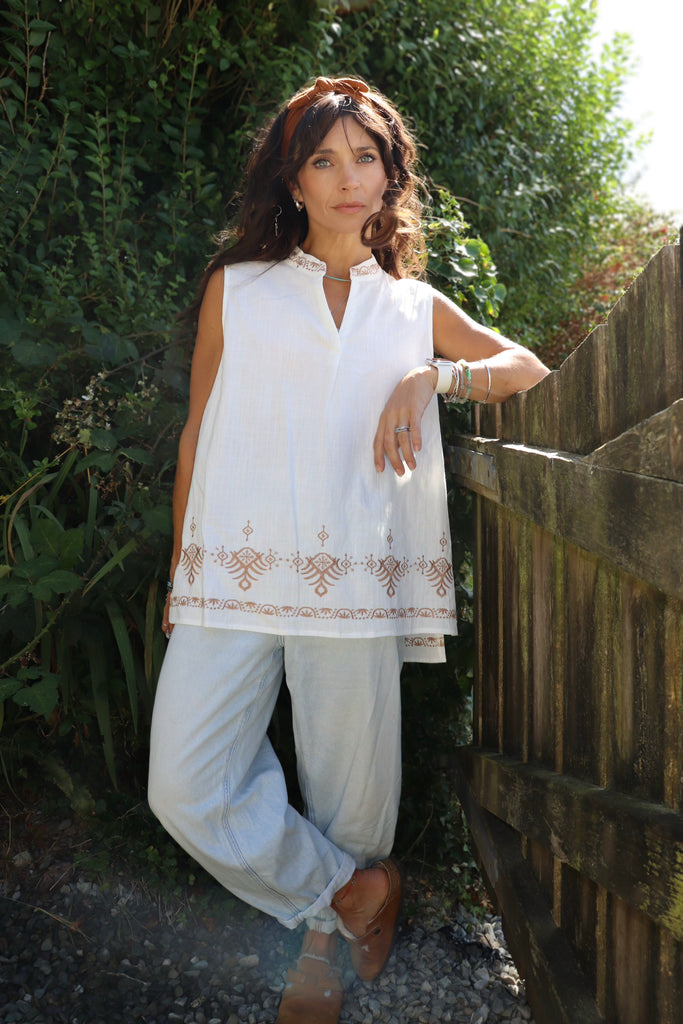 Ornate patterned tank top