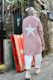 Star back pink cardigan