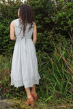 Acid washed embroidered dress