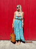 Turquoise floral jumpsuit