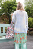 Lightweight sky blue stripe cardigan