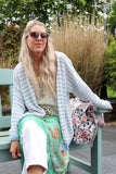 Lightweight sky blue stripe cardigan