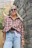 Burgundy plaid jacket