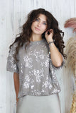 Floral sequin top