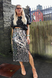 Chunky sequin skirt (Silver)