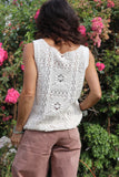Open knit tank top (Cream)