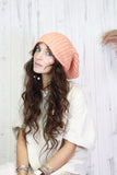 Slouchy knit beanie (Peach)