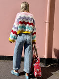 Colourful zig zag knit jumper