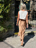 Ruched silky skirt