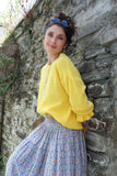 Ruffle sleeve lemon jumper